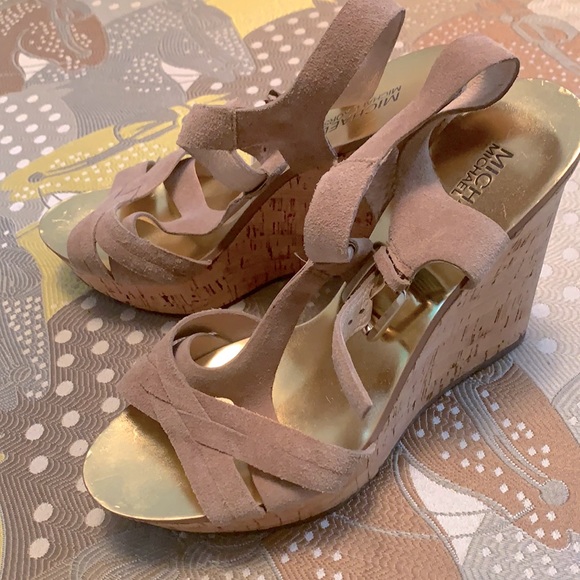 Michael Kors Suede Strapped Wedges 7.5-8 in Size - Picture 2 of 16